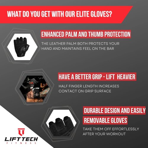 Elite Weight Lifting Gloves for Men - Black & White