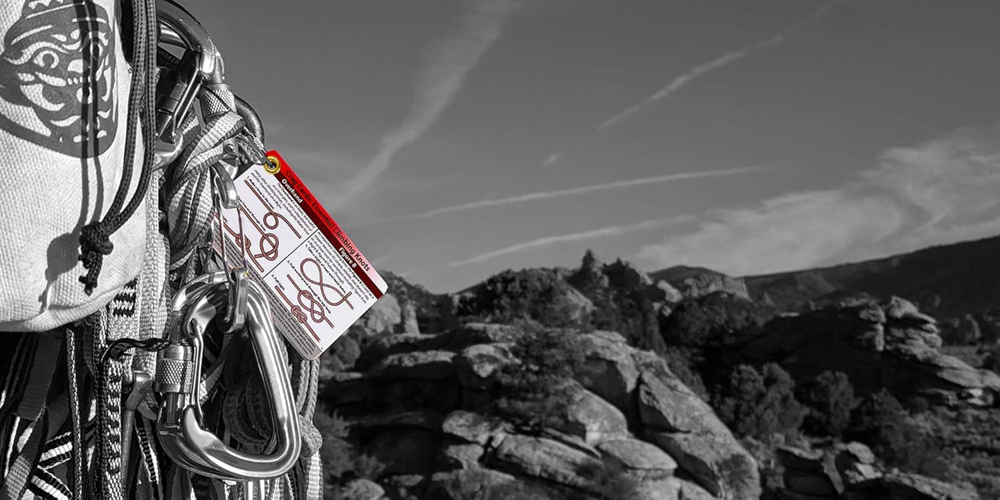 Rock Climbing Knots by Crag Cards - Rugged Pocket Guide to 19 Belay, Rappel, Anchor, and Rescue Knots for Rock Climbers