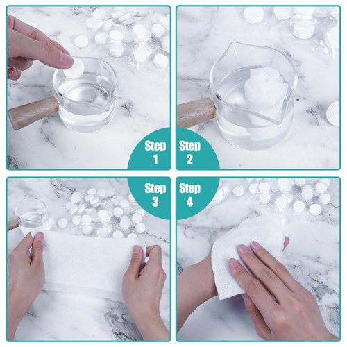 200PCS Compressed Towel Tablets Mini Disposable Compressed Towel Tablets，Bulk Coin Tissues，Disposable and portable face towels suitable for travel, Camping, Sports, Beauty Salons, Home use