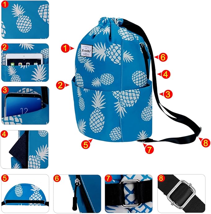 XEYOU Drawstring Sports Backpack Lightweight Gym Yoga Sackpack Shoulder Rucksack Casual Outdoor Daypack for Women and Men