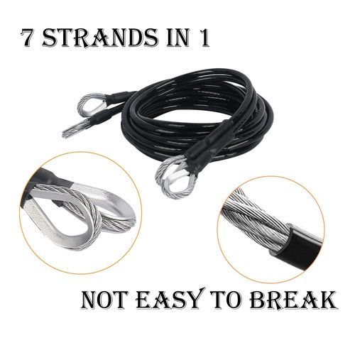 Dsyboko 39 Inch Fitness Extension Cable 2-Pack Home Gym Cable Pulley System Fitness Cable for Pulley Machine Accessories,Thick 5Mm Heavy Duty Pulley Cable for Home Gym