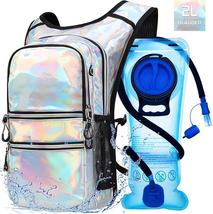 Hydration Backpack Pack, Water Backpack 20L Included 2L Hydration Bladder, Festival Essential - Rave Hydration Pack Hydropack for Hiking, Running, Biking, Festival Gear