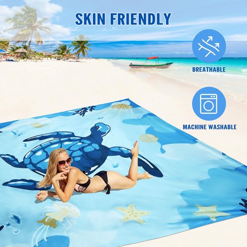 masso Beach Blanket Waterproof Sandproof 10'X 9' Extra Large Beach Mat Oversize Quick Drying Durable Outdoor Beach Mat Fits Up to 10 People, Lightweight Picnic Mat for Beach Travel Camping Hiking