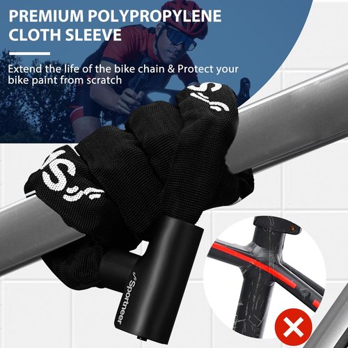 Sportneer 6mm Thick High Security Anti Theft Bike Chain Lock with Keys - 3.2ft Long Heavy Duty Anti for Bike, Motorcycle, Bicycle, Door