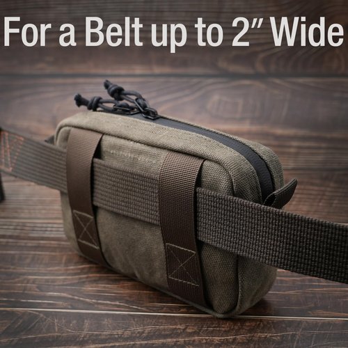Tintris EDC Belt Zipper Pouch for Men Women YKK Zippers, EDC Tactical Pouch Waist Pack Bag for Hiking, Traveling, Water Resistant, Tough Waxed Canvas, Olive, Size M
