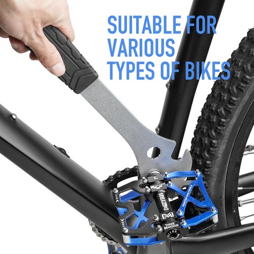 MZYRH Bike Pedal Wrench,Long Handle Bicycle Pedal Removal Tool Spanner for Road and Mountain Bikes (Flat Handle)