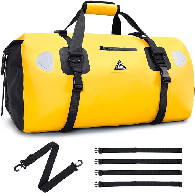 Haimont Waterproof Duffel Bag Roll-top Dry Duffel Bag with Quick-fixed Straps for Motorcycling, Rafting, Boating, SUP, Kayaking, Travel, 50L/70L