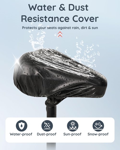 Fitense Bike Seat Cushion, Comfort Bike Seat Cover for Men Women, Exercise Bicycle Seat Cushion Padded Cover Compatible with Peloton, Mountain Stationary Bikes,Black