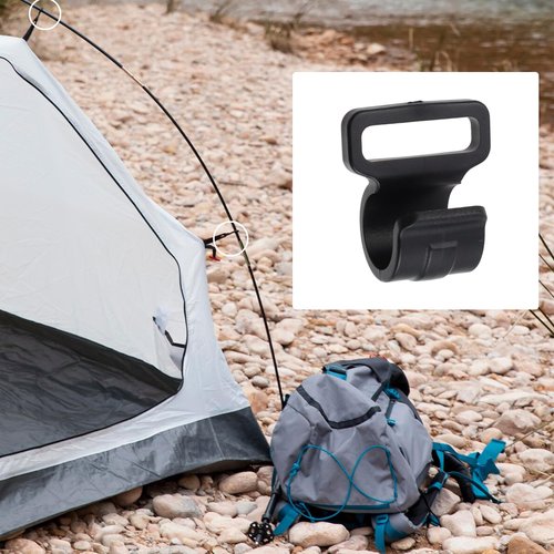 Woogim 40PCS Plastic C Shaped Clips Webbing Strap Clamp Outdoor Tent Poles Connectors of 0.43" Black Clip to Fix Tent Cover Screen for Width of Webbing Strap Less Than 0.75" Black