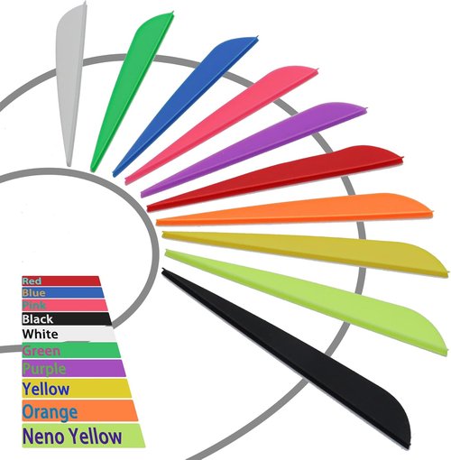 Letszhu Arrows Vanes 4 Inch Plastic Feather Fletching for DIY Archery Arrows 50 Pack…