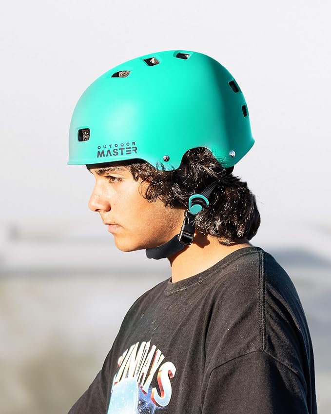 OutdoorMaster Skateboard Cycling Helmet-Beetles Snug,Bike Helmet for Adults, Youth & Kids-Two Removable Liners Ventilation Multi-Sport Commuter Scooter Roller Skate Inline Skating Longboard