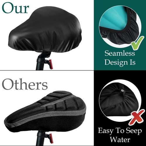 GEEHUA Bike Seat Covers, 2Pcs Waterproof Bicycle Seat Cover Bicycle Saddle Rain Dust Cover with Elastic Bike Seat Sun Dust Protector Washable Bike Seat Cushion Cover for Women Men City Mountain