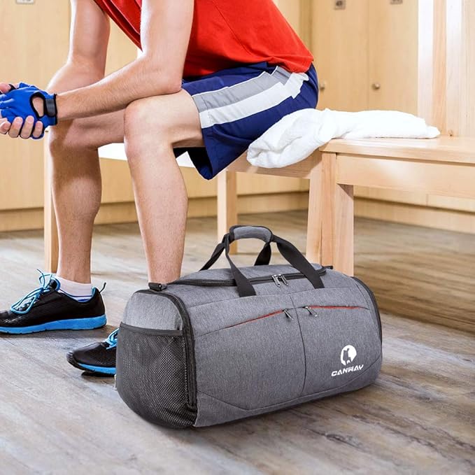 Canway Sports Gym Bag, Travel Duffel bag with Wet Pocket & Shoes Compartment for men women, 45L/40L, Lightweight