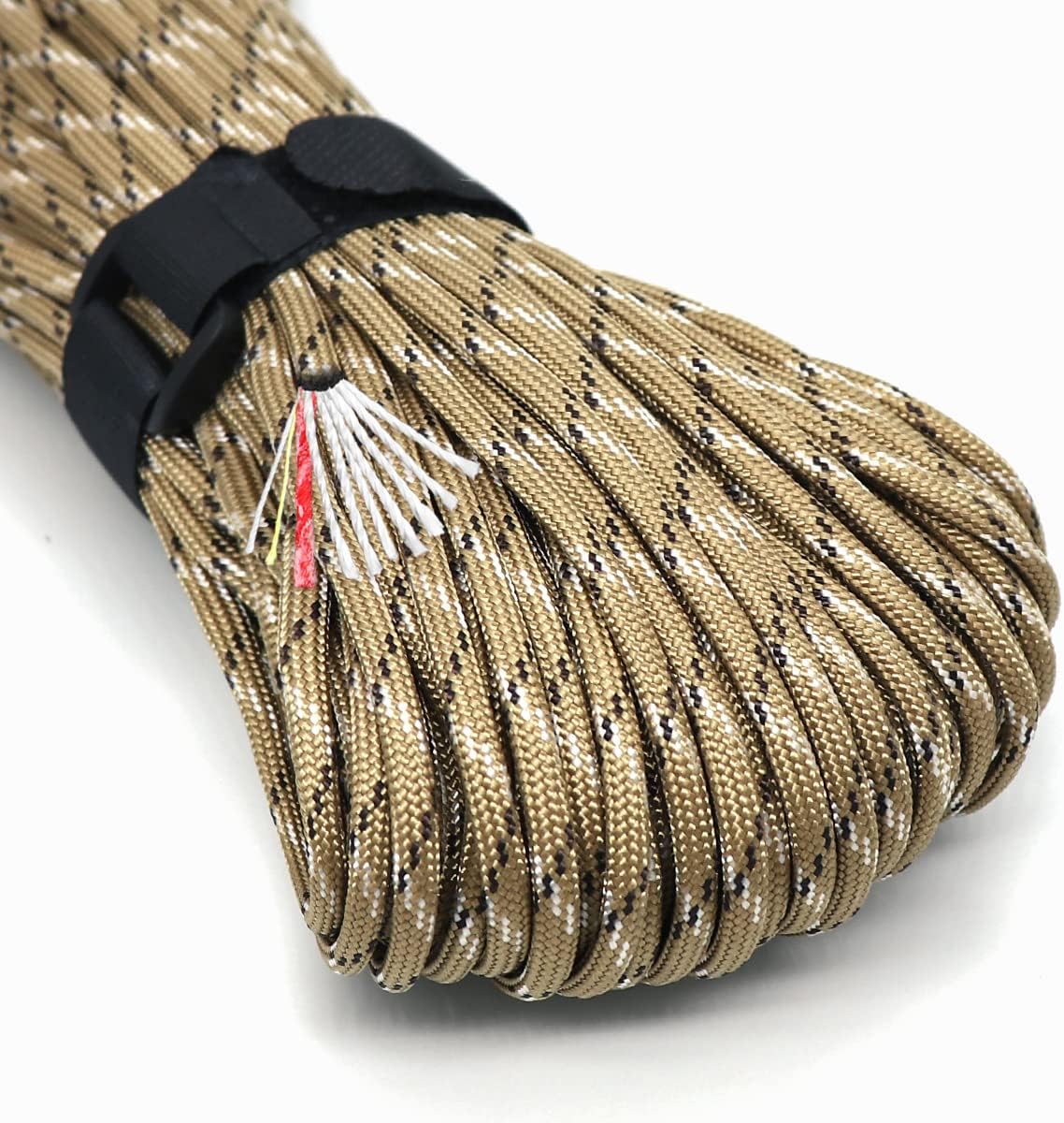 PSKOOK Survival Paracord Parachute Fire Cord Survival Ropes Red Tinder Cord PE Fishing Line Cotton Thread 7 Strands Outdoor 20, 25, 100 Feet
