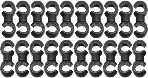 20Pcs Bike Cable Clips Hook, Bicycle Rotating S-Hook Shift and Brake Cable Housing Fixing Holder Parts & Components for Cycling MTB Gear Cable