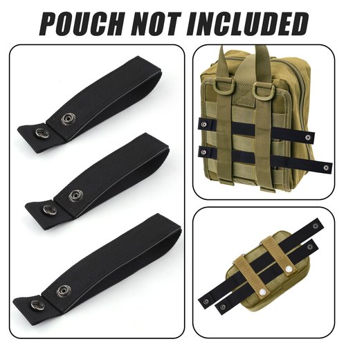 PEUTIER 8pcs Straps for MOLLE, Webbing Straps Nylon for MOLLE Attachment Strap Heavy-Duty Snap Elastic Strap Buckle Fastener Molle Panel Connectors for Camping Hiking Backpack Molle Accessories