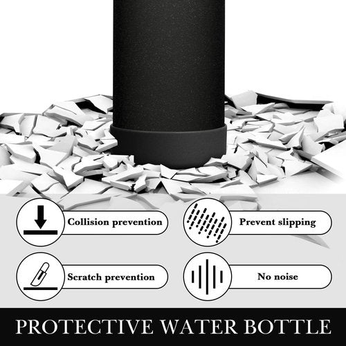 Linkidea 2 Pack Water Bottle Boot Compatible with CamelBak Chute Mag 40oz, Silicone Anti-Slip Bottle Bottom Sleeve Bumper Protector (Black)