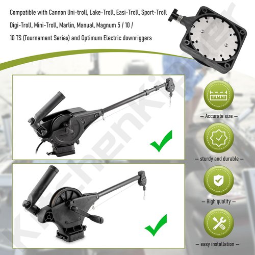 KitchenKipper 2207003 Low-Profile Swivel Mounting Base for C-annon Downrigger Magnum Series