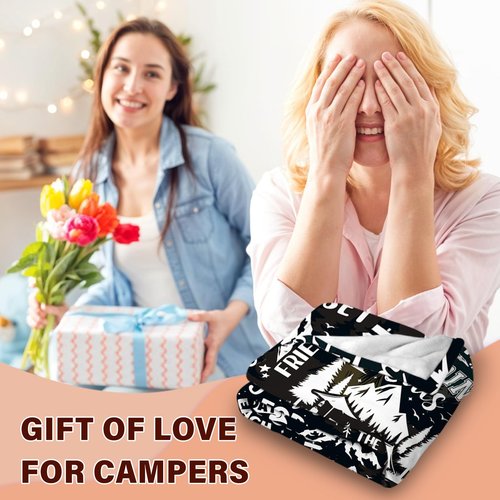 REETOOK Camping Blanket for Camping Lovers, Giftsfor Men and Woman, Soft Throws Flannel Fleece Blankets Gifts for Camper Outdoor, Outdoor Adventures, RV Trips, and Hiking,50x60