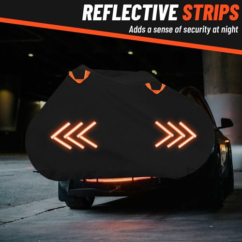 Bike Cover for Transport on Rack, 600D Oxford Bike Rack Cover Heavy Duty Bicycle Covers Outdoor Storage Waterproof Bike Covers for 1 Bikes on Rear Bike Rack for Mountain Road Electric City Bike