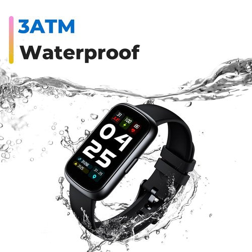 Fitness Tracker Smart Watch, 1.47" Full Touch Health Tracker with 24/7 Heart Rate & Blood Oxygen Monitor, Sleep Tracker, 3ATM Waterproof Step Tracker Activity Tracker for Women Men, Deep Black