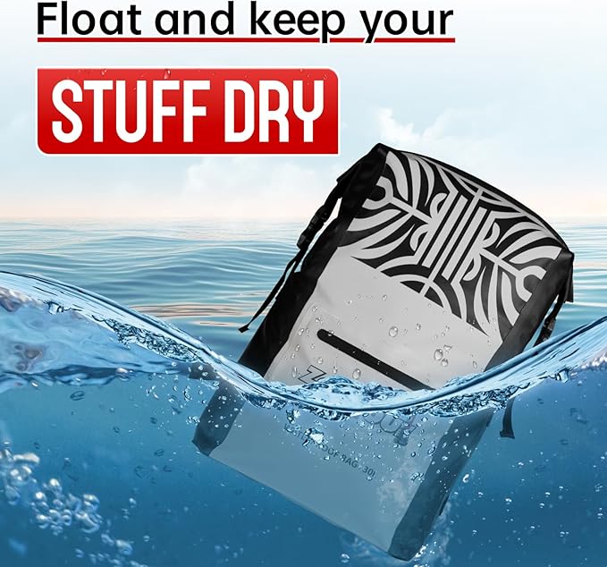 Waterproof Dry Bag with Roll Top - 25L /30L Waterproof Backpack for Kayaking, Swimming, Beach, Hiking