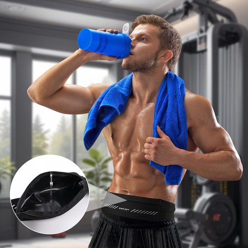 Slim Running Belts for Women Men,Reflective Phone Holder for Running Waist Belt with 3 Pouch, Gifts for Runners, Ultra Light Waterproof Running Accessories Gear for Workout Exercise Fitness