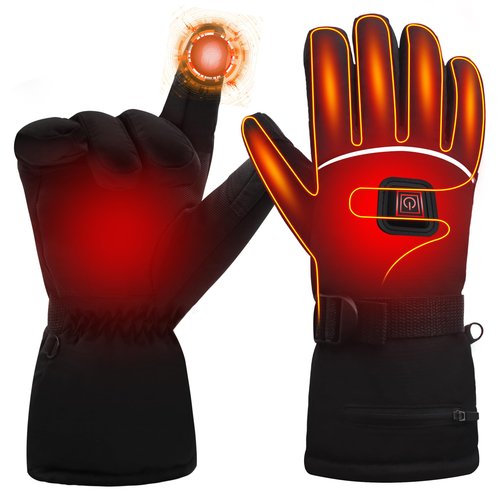 CODSOK Heated Gloves for Men Women,7.4V 2200mAh Rechargeable Battery Electric Heating Thermal Glove,Touchscreen Waterproof Windproof Heated Gloves for Cycling Skiing Fishing Camping Hiking