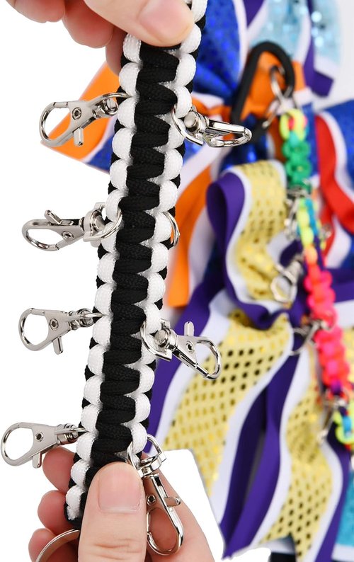2 Pieces Paracord Cheer Bows Holder Paracord Keychain for Teen Girls Cheerleader Sports