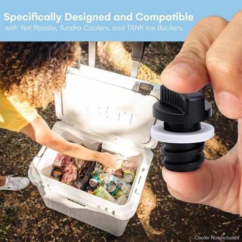 BEAST Cooler Accessories 2 Pack Drain Plug Replacement, Leak Proof, Compatible with RTIC, ORCA, Yeti Cooler, Tundra Coolers and Tank Ice Buckets, 3 x 1.5 x 1.5 inches