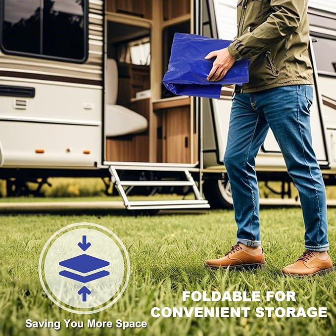 Moongiantgo Foldable 142G/540L Water Bladder - 1000D PVC Portable Emergency Water Storage Container with Valve & Overflow Kit - Soft Storage Bag for RV, Camping, Irrigation