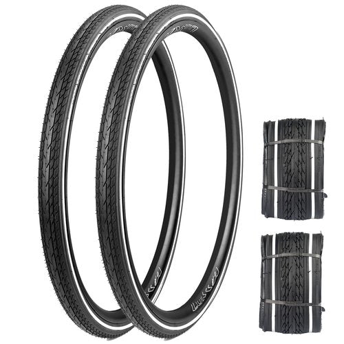 MEGHNA 700C Road Bike Tire with Reflective Strip Foldable 700 x 35C Tire for Road Racing Fast Rolling 37-622mm Replacement for Road Bike Fixed Gear Bike Hybrid Bike
