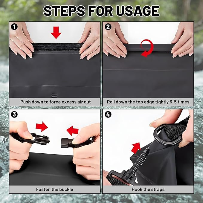 Waterproof Dry Bag,Roll Top Blue Small Waterproof Backpack 2L/5L/10L/20L/30L/40L Floating Lightweight Bags for Kayaking, Boating, Fishing, Swimming Camping with Waterproof Phone Case