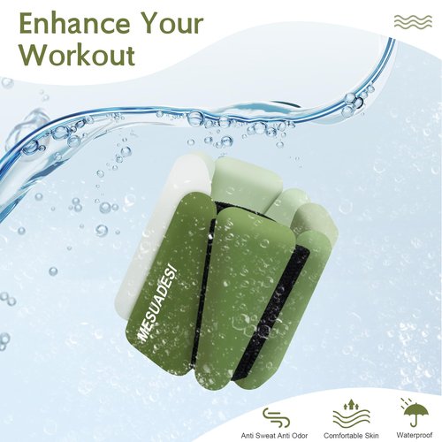 Wrist Weights for Women, Set of 2 Adjustable Ankle Weights Wearable Arm and Leg Wrist Weights for Walking Yoga Pilates Running Dance Gym 1Lb Each (Gradient Green)