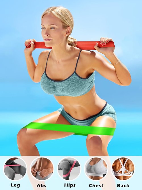 HEETA Resistance Bands and Sliders Sets, 5 Levels Resistance Loops and 2 Packs Double Sided Gliding Discs, Strengthen Core Trainers for Full Body