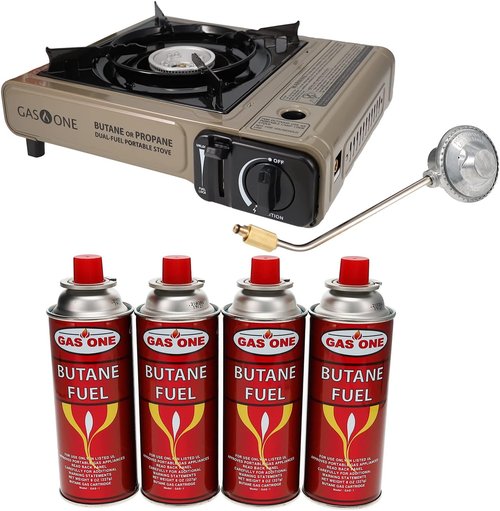 Gas One GS-3400P Propane or Butane Stove Dual Fuel Stove Portable Camping Stove - Patented - with Carrying Case Great for Emergency Preparedness Kit