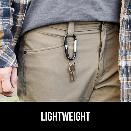 GORILLA GRIP 3 Inch Heavy Duty Aluminum Carabiner Clip, 3 Pack Clips Holds 170lbs, Rust and Scratch-Resistant Mini Keychain Carabiners for Keys, Small Ring Chain Hooks Bag Backpack Purse, Black
