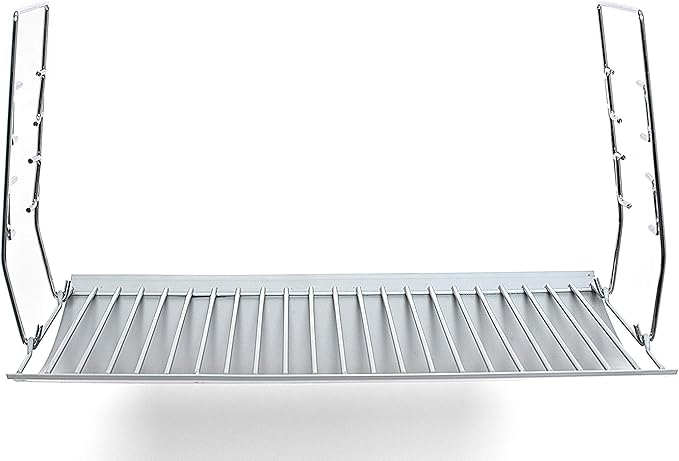 LS'BABQ Replace Parts Aluminized Steel 20" Ash Pan with 2 pc Fire Grate Hanger, Replacement for Chargriller 5050, 5072, 5650 Charcoal Grills(20.4" x 12.8")