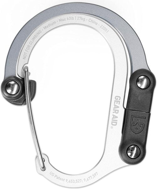 GEAR AID HEROCLIP 360° Swivel Carabiner Gear Clip and Hook (Medium) for Camping, Backpack, Suitcases and Garage Organization