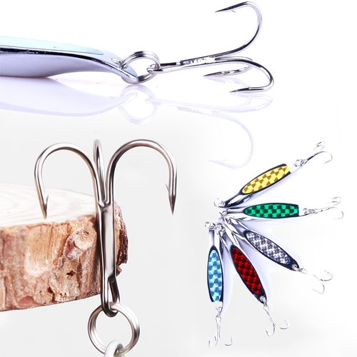 Lumista Fishing Spoons Lures for Trout Pike Walleye, Fishing Lures for Bass,Spoons Lures for Freshwater/Saltwater Fishing Lures,Fishing Spoons 5pcs with Box