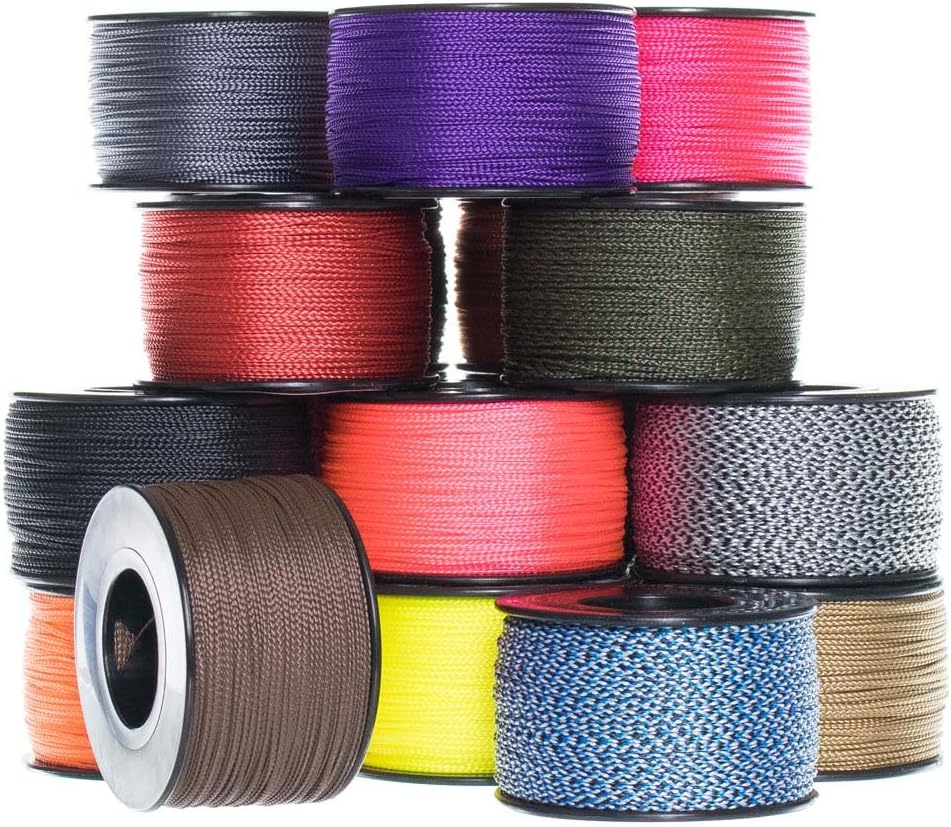 Paracord Planet | Lightweight Nylon Braided Utility Purpose Crafting Nano Cord | 300 FT Spools, 1/32” (0.75mm) Thickness, &