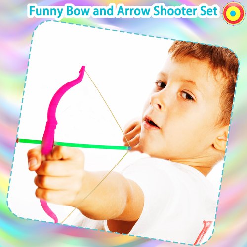 Restroma 40 Pack Kids Bow and Arrow Set Plastic Archery Shooter Toy Mini Play Bow and Arrow for Child Boys Girls Fun Sport Game Birthday Gifts, 4 Random Colors
