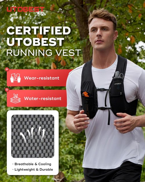 UTOBEST Running Vest for Women Men, Ultra-Light Minimalist Hydration Breathable Reflective Running Gear for Trail Hiking Jogging SM Vest Only