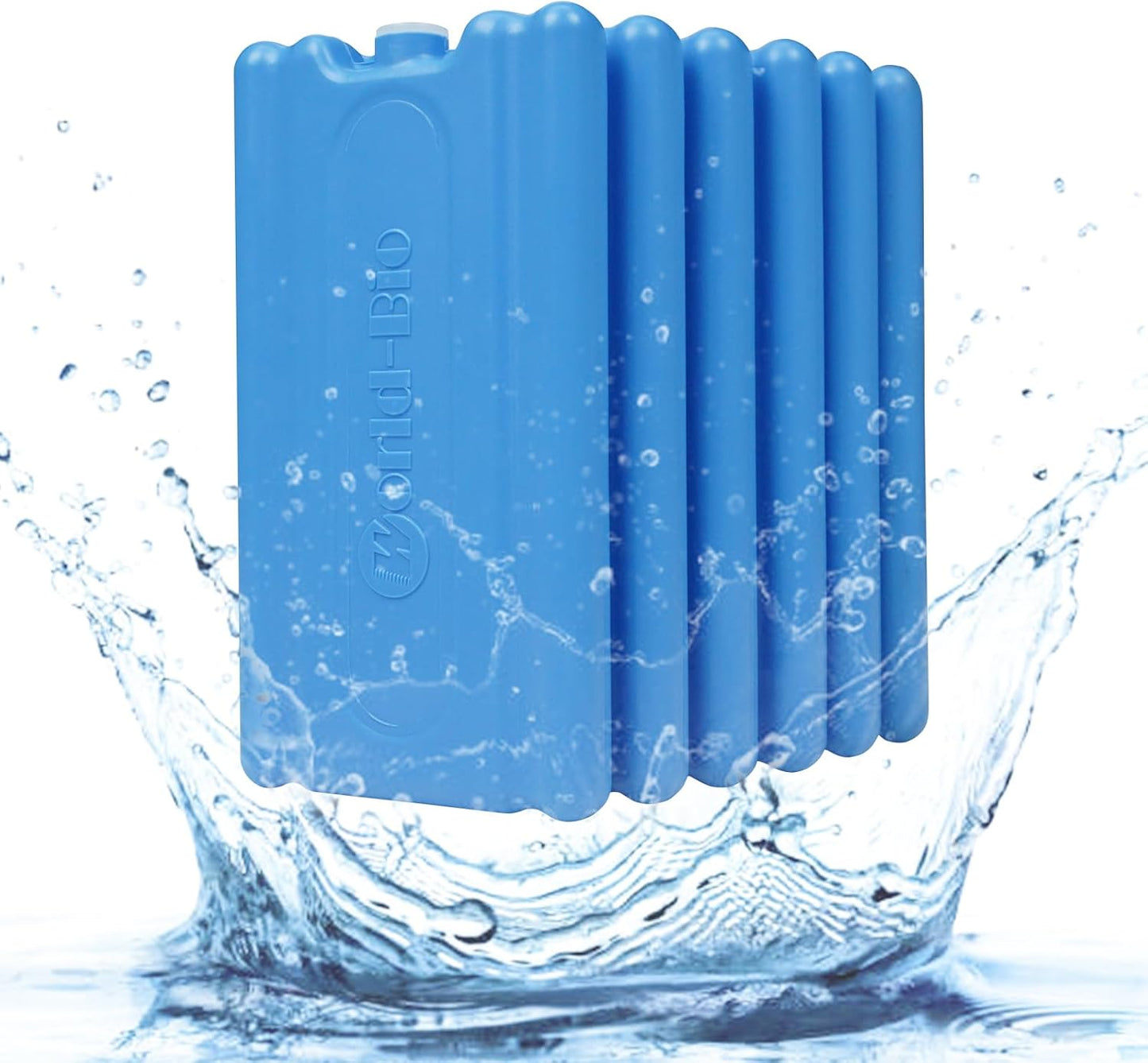 WORLD-BIO Ice Packs for Cooler, Reusable Freezer Packs for Lunch Box, Lunch Bag, Long Lasting Cold Pack for Work, School, Picnic, Camping, Fishing and More, Keep Beverages Foods Cold & Fresh
