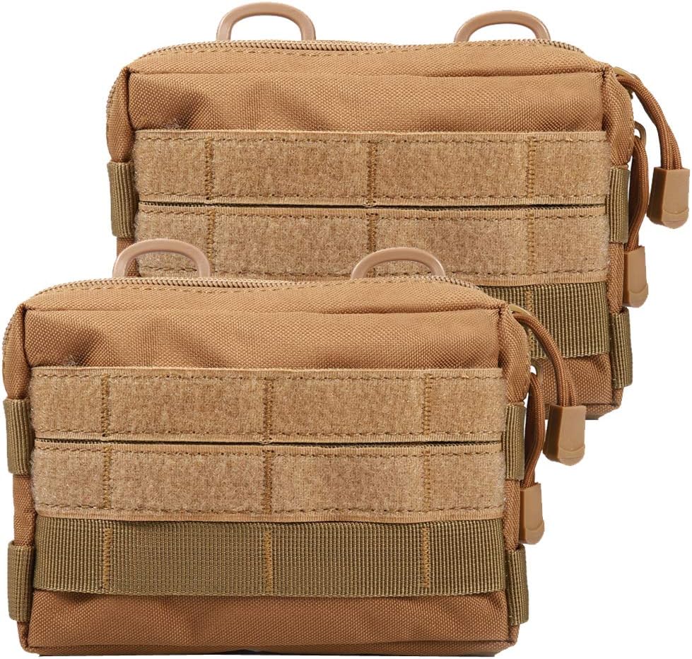 MOLLE Pouches - 2 Pack Tactical Compact Water-Resistant Utility Gadget Gear EDC Pouch