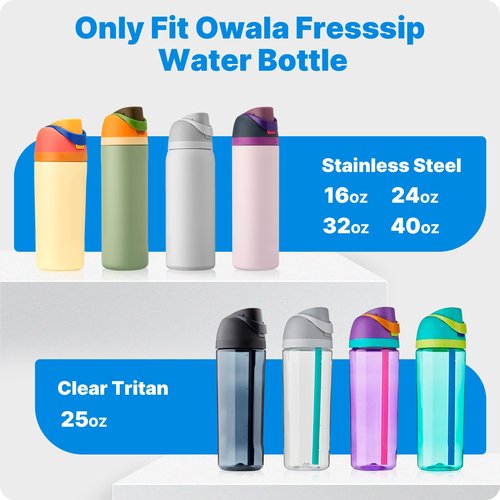 Bluwing Replacement Lid for Owala Freesip, Replacement Cap Lid with Straw Compatible with Owala Freesip 16oz 24oz 32oz 40oz, BPA-Free (Black)