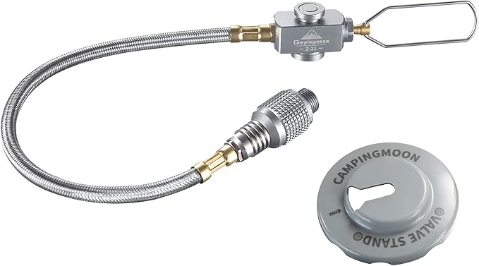 camping moon CAMPINGMOON Multi-Function Gas Hose for EN417 Lindal Valve Screw-on Type Canister and Device Z16,Z17 (JP-Z21-25)