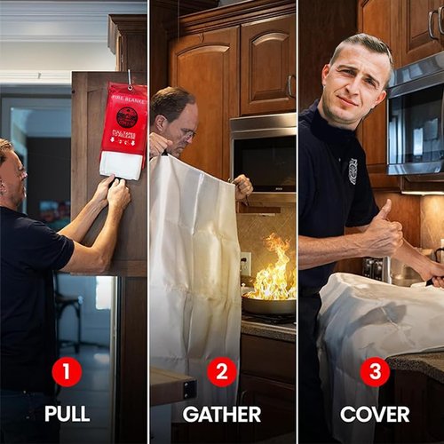 Lovelin 2-Pack Emergency Fire Blanket - 40' x 40' Fiberglass Fire Blanket (Red)