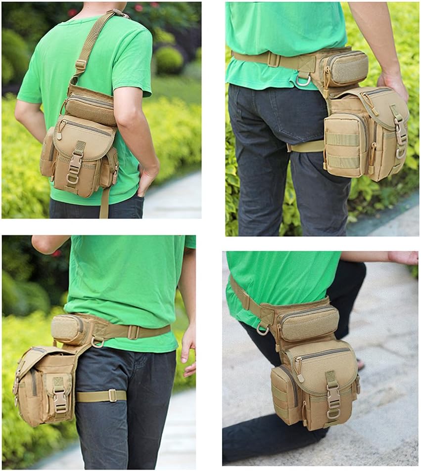 Multi-Purpose Tactical Drop Leg Bag Tool Fanny Thigh Pack Leg Rig Military Motorcycle Camera Versipack Utility Pouch, Black/Coyote Tan/Army Green/Camouflage 7 Colors Available