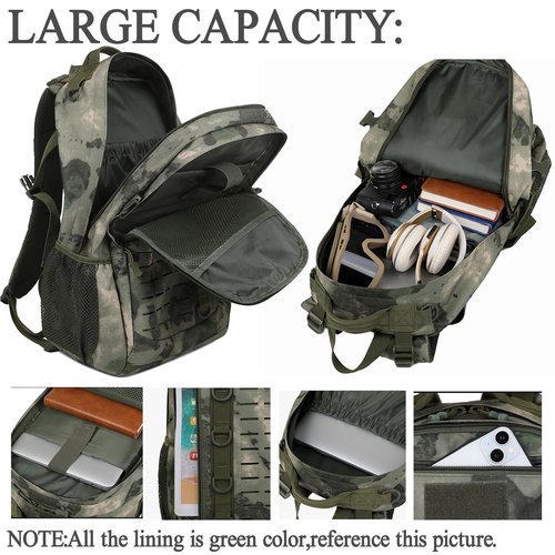 Ydmpro Tactical Backpack, 30L Military Daypack Molle Army 3 Day Assault (Black)